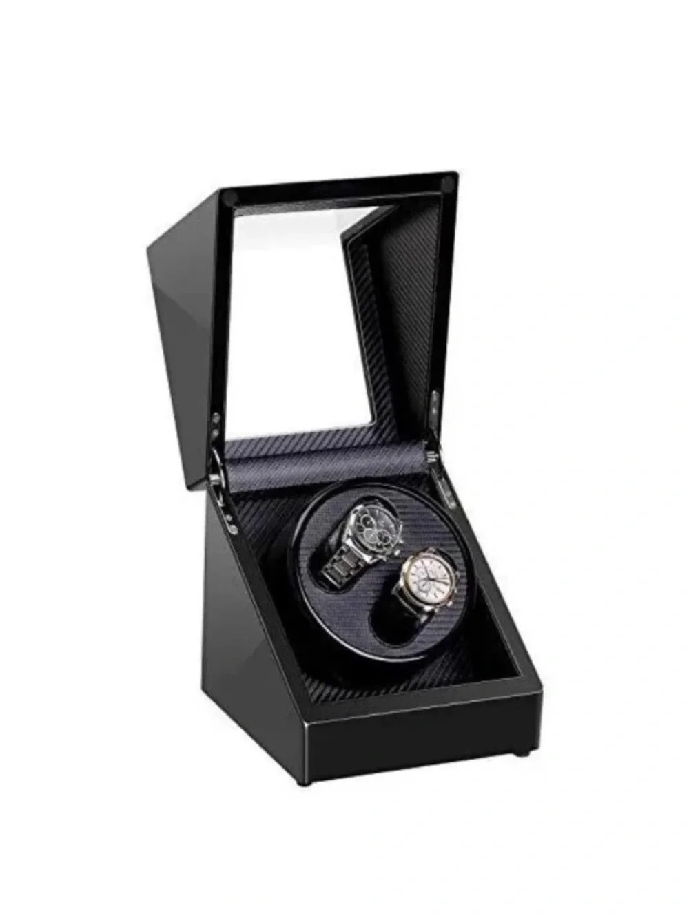 Black Dual Watch Winder with Clear Display
